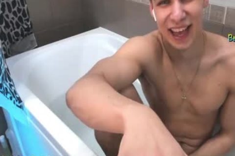 young twink Masturbates In  Bathtub