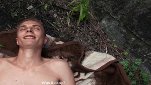 Skeletal teen slammed violently in the arse outdoors