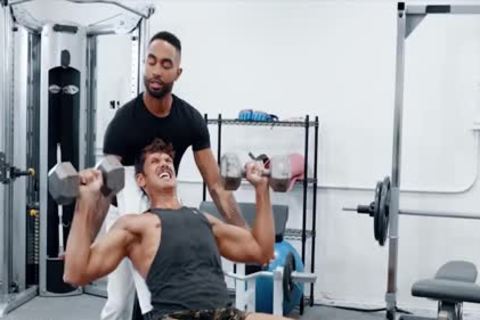 Darksome Gymrat Deepthroats Some Pumped Up Large White ramrod