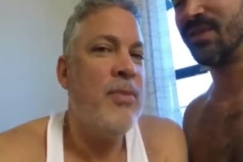 Muscle Bear Barebacking pounded By Two large ramrod