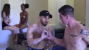 Three sleazy boyz And A angel group fuck