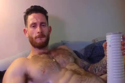 muscular man Masturbating His wang With A Fleshlight