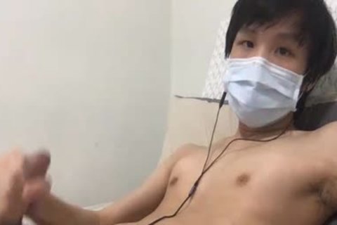 asian Youngster Jerks Off In Live