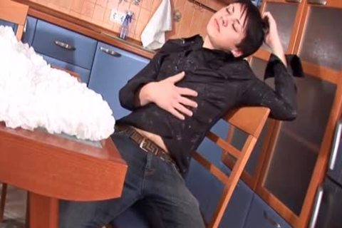 Teenage European Teenager Plays With His pecker And Bursts Up Over Himself For u