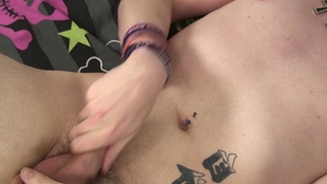 avid Rocker twink Rubs His fat wang