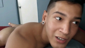 Iomacho: Super cute Diablo hard jacking off in the bed