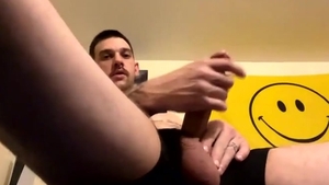 str8 gigantic cock Tatted White dude