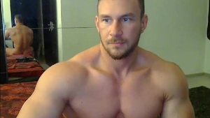 White Muscle boy With wild cock Shows Off