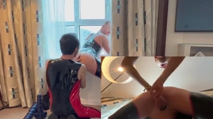 Brett Tyler & Caged snatch lad - Window Fisting