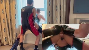 Brett Tyler & Caged snatch lad - Window Fisting