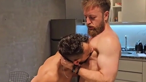 Russian Daddy STretching BoyHole In Kitchen Table [ONLYFANS]