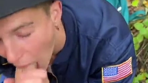 Caught A Forester jerking off, hammered A twink Hard And Finished All Over Him