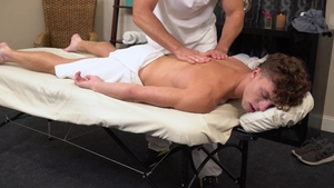 StickyRub: Curly-haired Hunk's Spa Day