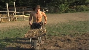 Tanned Twink Cums Hard in the Barn
