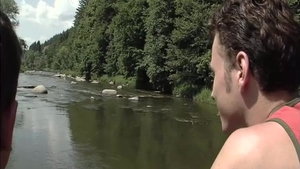 Riverside Raunchiness with Three Lads