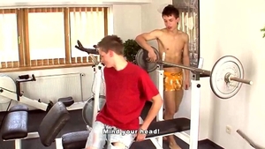 Dark-haired Twinks Get Sweaty in Gym Fantasy