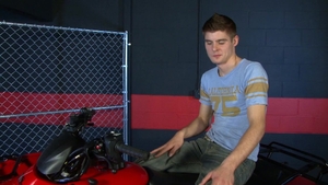 Next Door Twink: Dylan's Jizz Shower on a Red Machine