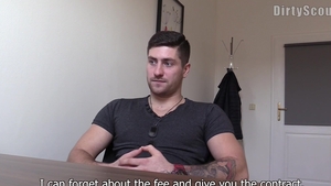 Dirty Scout: Belgian Beauty Bends Over for His New Boss