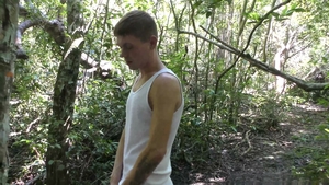 William Pounds Leo Against A Tree Trunk