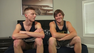Awaiting cock: Richie moves towards Jonny's excitement